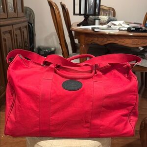 Burberry Red Travel Duffel Bag